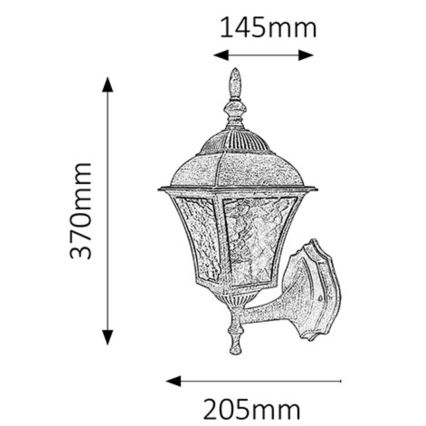 Rabalux 8397 - Aplique exterior TOSCANA 1xE27/60W/230V IP44