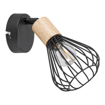 Rabalux - Aplique de pared con foco 1xE14/25W/230V negro/haya