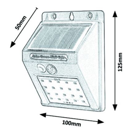 Rabalux - Aplique solar LED de pared con sensor IP44 1200 mAh