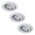 Rabalux - Juego de 3 focos empotrados LED, 1x casquillo GU10/3W/230V, IP40