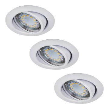 Rabalux - Juego de 3 focos empotrados LED, 1x casquillo GU10/3W/230V, IP40