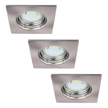 Rabalux - Juego de 3 focos empotrados LED para baño 1x GU10/3W/230V IP44