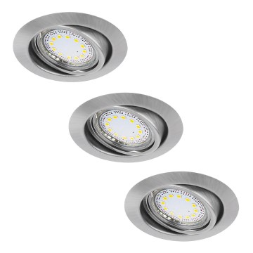 Rabalux - Juego de 3 luminarias empotrables LED, 1x GU10/3W/230V, IP40