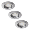 Rabalux - Juego de 3 luminarias empotrables LED para baño 1xGU10/3W/230V IP44