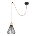 Rabalux - Lámpara colgante con cable 1xE27/40W/230V negro/haya