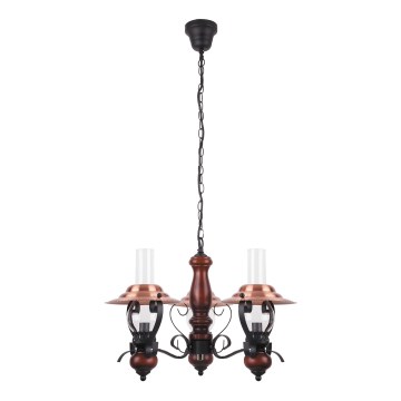 Rabalux - Lámpara colgante con cadena 3xE14/40W/230V nogal