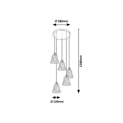Rabalux - Lámpara de araña de cable 5xE14/40W/230V