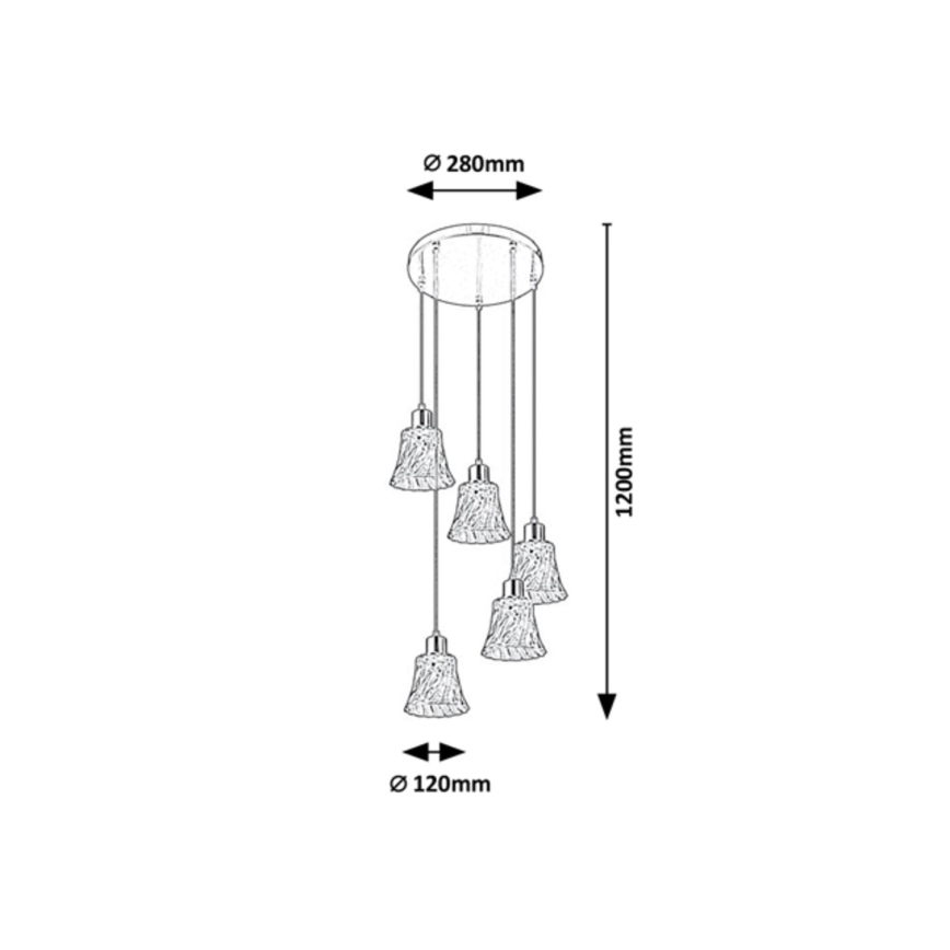Rabalux - Lámpara de araña de cable 5xE14/40W/230V