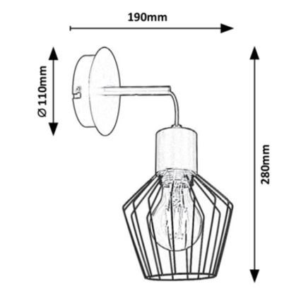 Rabalux - Lámpara de pared 1xE27/40W/230V