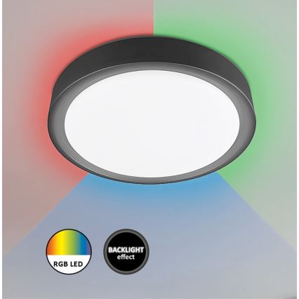 Rabalux - Lámpara de techo LED RGB regulable con sensor, LED/28W/230V 2700-5000K, Ø 36 cm + mando a distancia