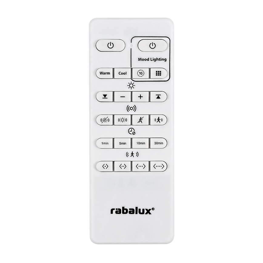 Rabalux - Lámpara de techo LED RGB regulable con sensor, LED/28W/230V 2700-5000K, Ø 36 cm + mando a distancia
