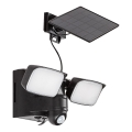 Rabalux - Lámpara solar LED de pared flexible con sensor y panel externo 2xLED/5W/3,7V IP54 negro 600 mAh