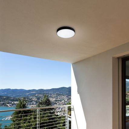 Rabalux - Plafón LED/18W/230V 2800-6000K IP44 negro, Ø 17,5 cm