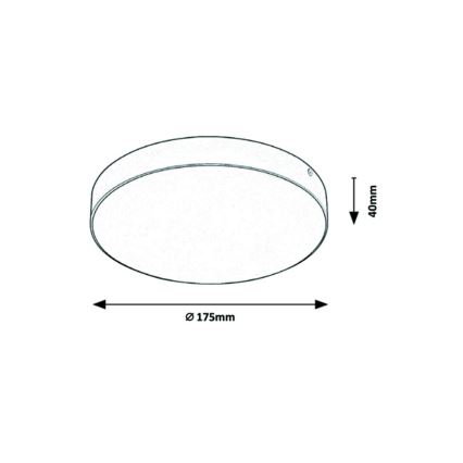 Rabalux - Plafón LED/18W/230V 2800-6000K IP44 negro, Ø 17,5 cm