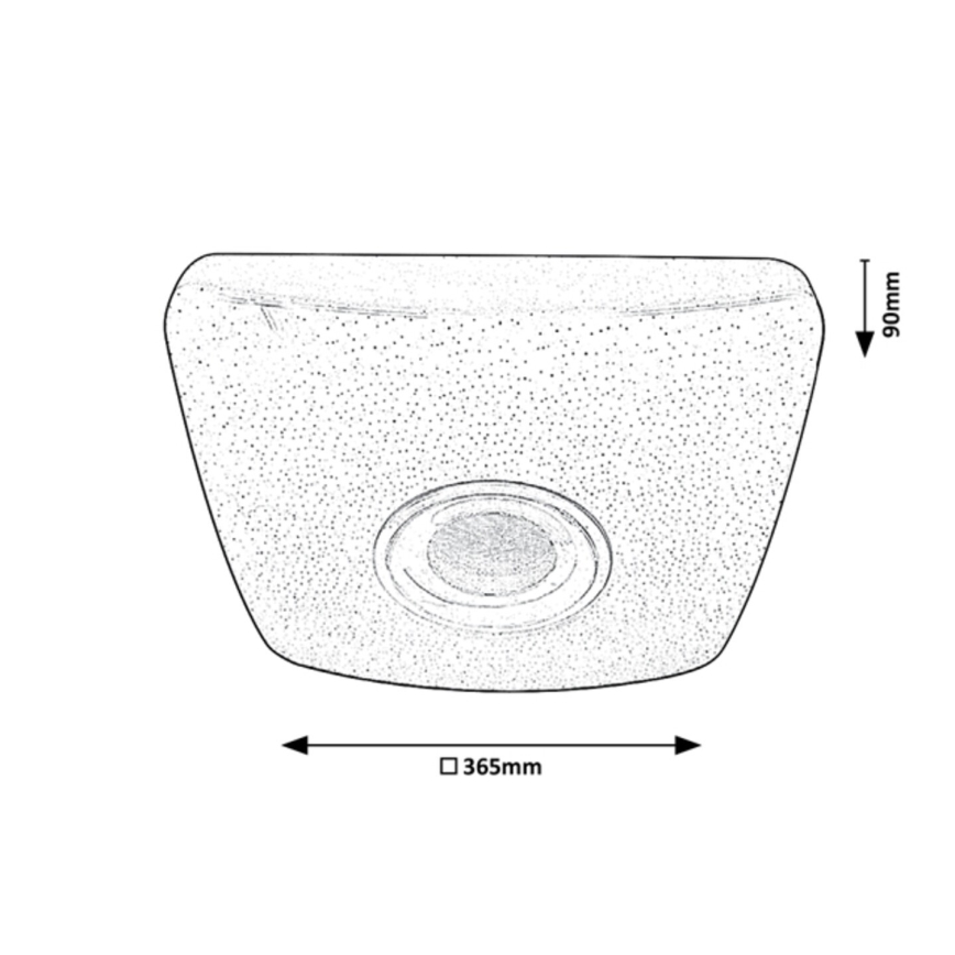 Rabalux - Luminaria de techo LED RGB regulable con altavoz integrado LED/18W/230V 3000-6000K Bluetooth + mando a distancia 36,5x36,5 cm