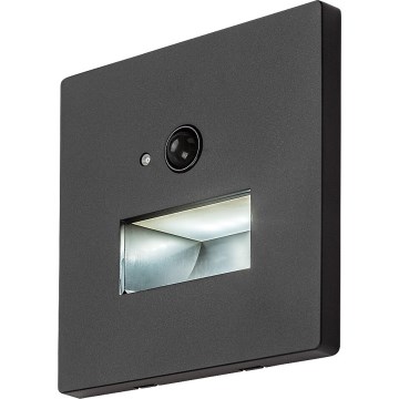 Rabalux - Luminaria LED para escalera con sensores de movimiento y crepúsculo LED/1W/230V 3000/4500/6500K negra
