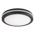 Rabalux - Plafón LED para baño, 28 W, 230 V, 3000/4000/6500 K, IP54, negro, diámetro 30 cm