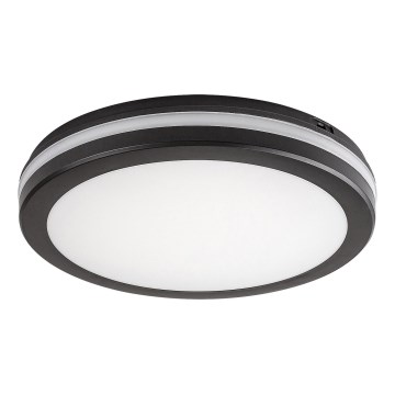 Rabalux - Plafón LED para baño, 28 W, 230 V, 3000/4000/6500 K, IP54, negro, diámetro 30 cm