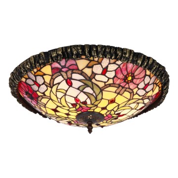 Rabalux - Tiffany, lámpara de techo con vitral, 2xE27/60W/230V, Ø 44 cm