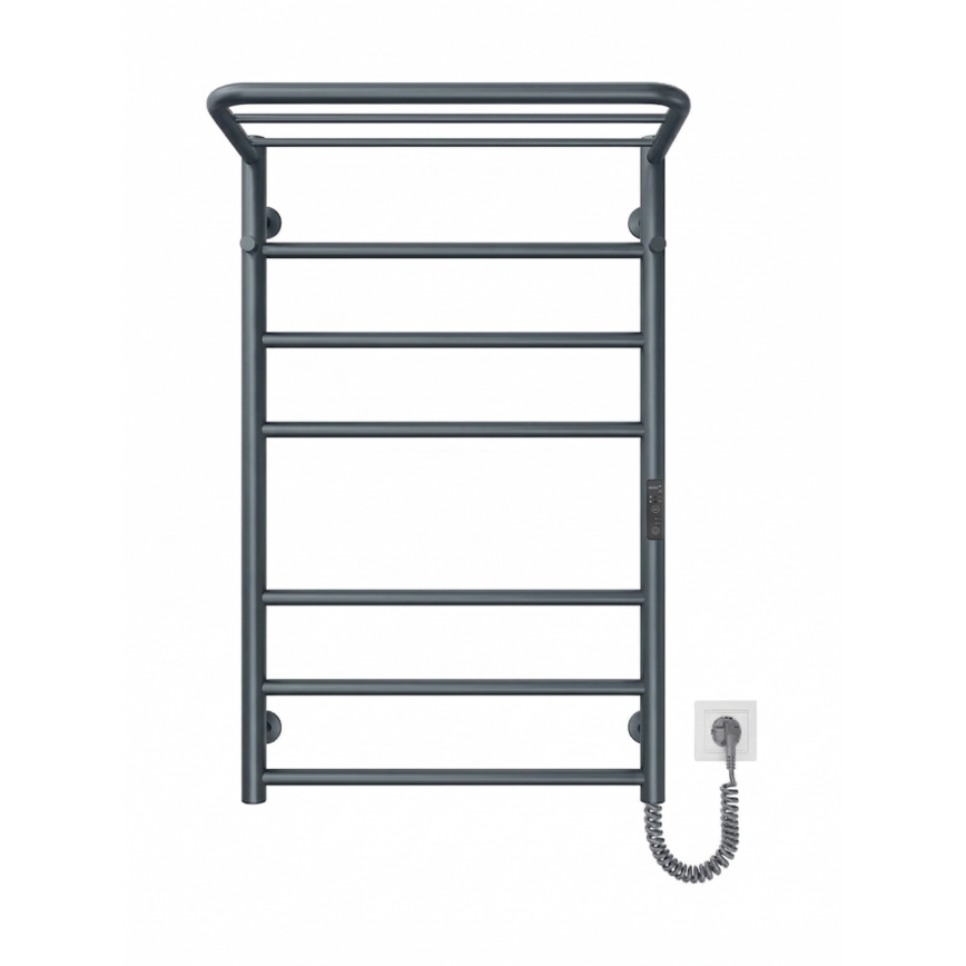 Radiador toallero de baño HOME 95W/230V 77x53 cm inox/antracita conexión derecha