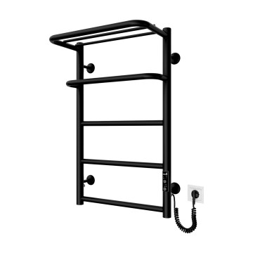 Radiador toallero de baño HOTEL 75W/230V 66x42 cm acero inoxidable/negro derecha