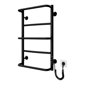 Radiador toallero de baño tipo escalera LUX 65W/230V 66x42 cm acero inoxidable/negro, lado derecho