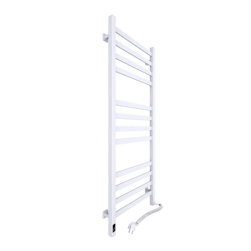 Radiador toallero para baño con termostato AVANGARD 227W 120x48cm blanco, conexión derecha