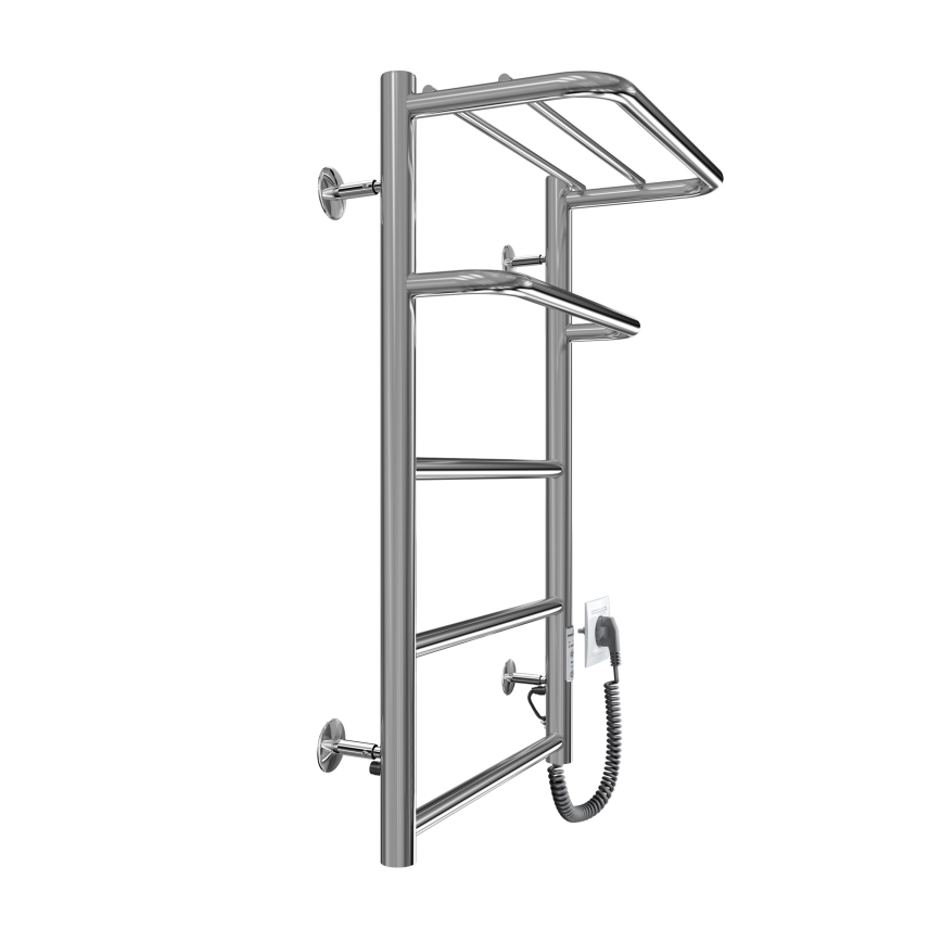Radiador toallero tipo escalera para baño HOTEL 75W/230V 66x42 cm acero inoxidable/cromo lado derecho