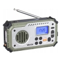 Radio de camping con manivela, panel solar y linterna LED con función de banco de energía 5V/3xAAA/2000 mAh IPX4 verde