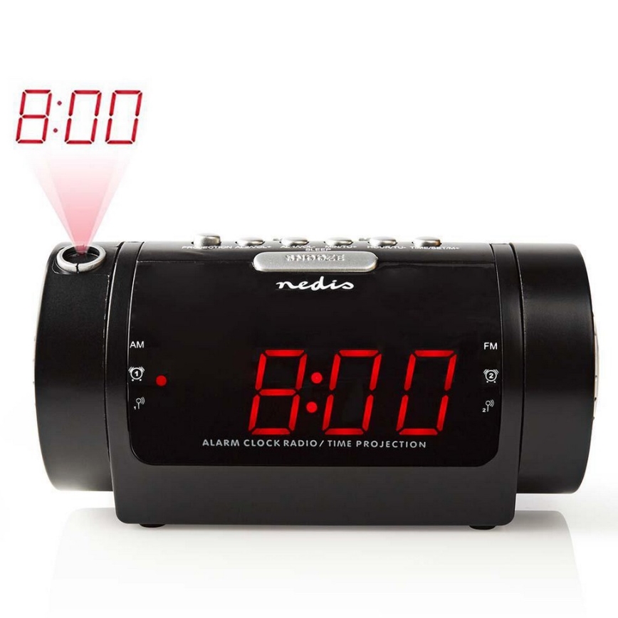Radio reloj con pantalla LED y proyector 230V