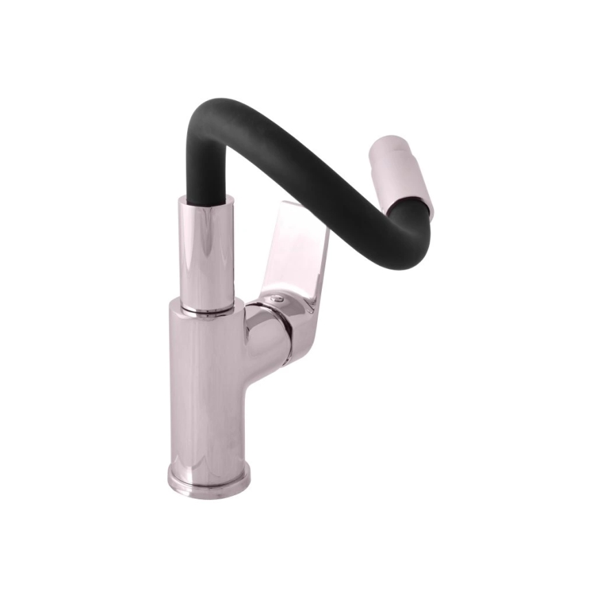 RAV Slezák CO119.0/15 - Grifo de fregadero con caño flexible COLORADO 25 cm negro/cromo brillante