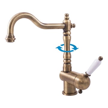 RAV Slezák L508.0/8SM - Grifo para fregadero/lavabo LABE RETRO 25,6 cm latón envejecido