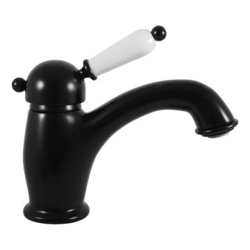 RAV Slezák L526.0CMAT - Grifo de lavabo LABE RETRO 15,3 cm negro mate