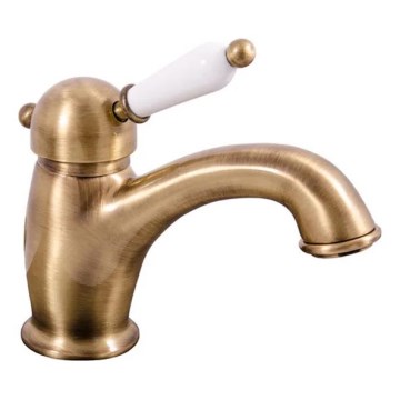 RAV Slezák L526.0SM - Grifo para lavabo LABE RETRO 15,3 cm, acabado en latón envejecido