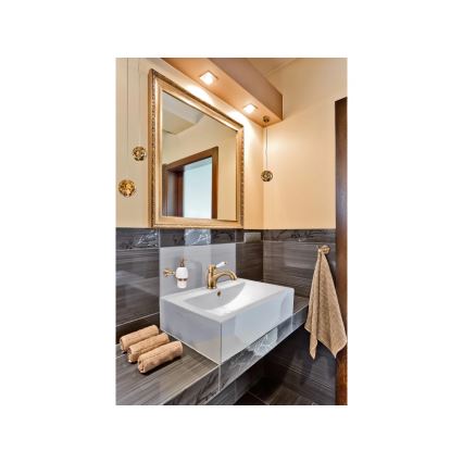 RAV Slezák L527.0SM - Grifo de lavabo + desagüe LABE RETRO 15 cm, latón envejecido