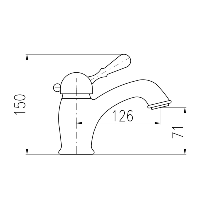 RAV Slezák L527.0SM - Grifo de lavabo + desagüe LABE RETRO 15 cm, latón envejecido