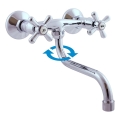 RAV Slezák MK101.5/21 - Grifo para fregadero y lavabo MORAVA RETRO, acabado cromo brillante
