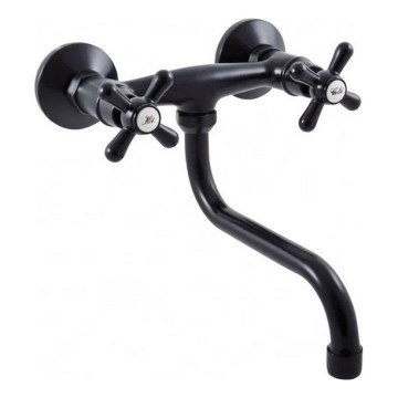 RAV Slezák MK101.5/21CMAT - Grifo para fregadero/lavabo MORAVA RETRO negro mate