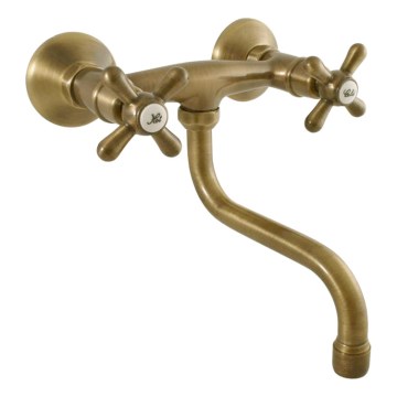RAV Slezák MK101.5/21SM - Grifo para fregadero/lavabo MORAVA RETRO, latón antiguo