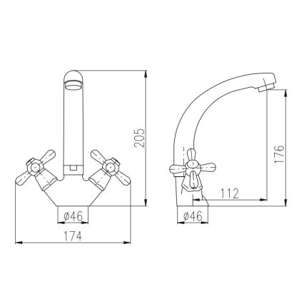 RAV Slezák MK120.0/2 - Grifo para lavabo MORAVA 20,5 cm cromo brillante