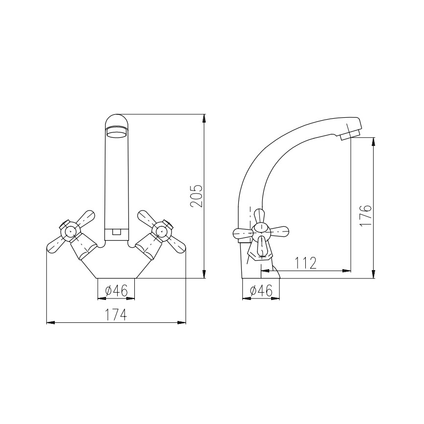 RAV Slezák MK120.0/2 - Grifo para lavabo MORAVA 20,5 cm cromo brillante