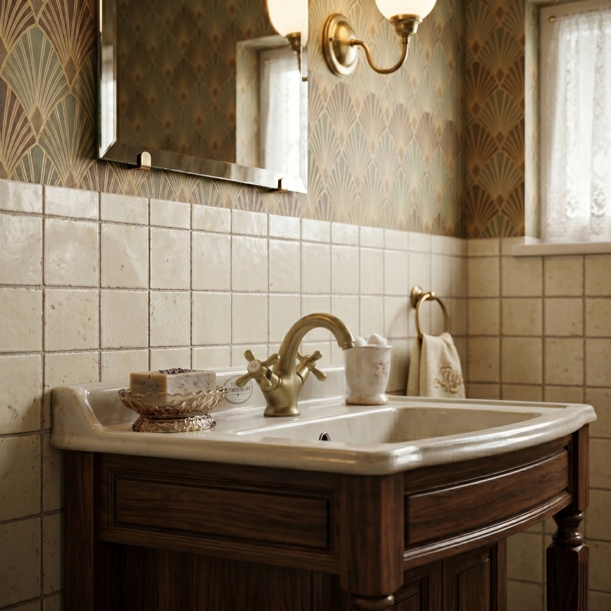 RAV Slezák MK128.0SM - Grifo de lavabo MORAVA RETRO 16 cm latón envejecido