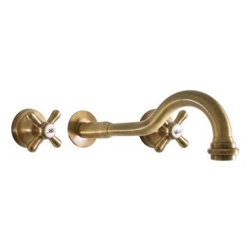 RAV Slezák MK131SM - Grifo para lavabo de instalación empotrada MORAVA RETRO, latón envejecido