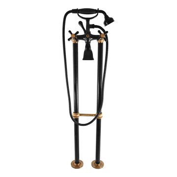 RAV Slezák MK150.5/2CMATSM - Juego para bañera con grifo MORAVA RETRO acabado en negro y latón