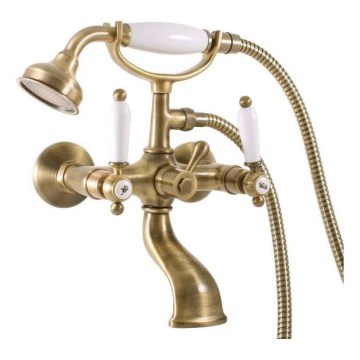 RAV Slezák MK559.5/2SM - Juego de bañera con grifería MORAVA RETRO con acabado en latón envejecido