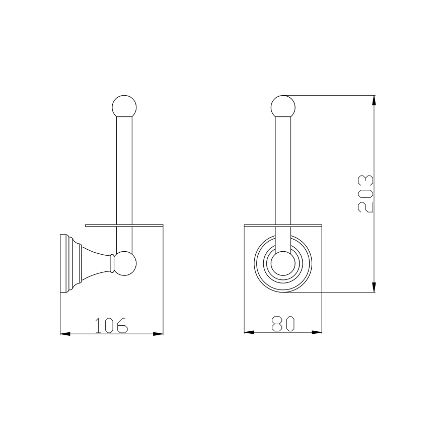 RAV Slezák MKA0402SM - Portarrollos de papel higiénico MORAVA RETRO latón antiguo