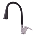 RAV Slezák SA006.0/13 - Grifo para fregadero con caño flexible SAZAVA 35,6 cm negro/cromo brillante