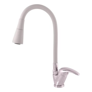 RAV Slezák SA006.0/13S - Grifo para fregadero con caño flexible SAZAVA 35,6 cm gris/cromo brillante