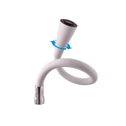 RAV Slezák SA006.0/13S - Grifo para fregadero con caño flexible SAZAVA 35,6 cm gris/cromo brillante
