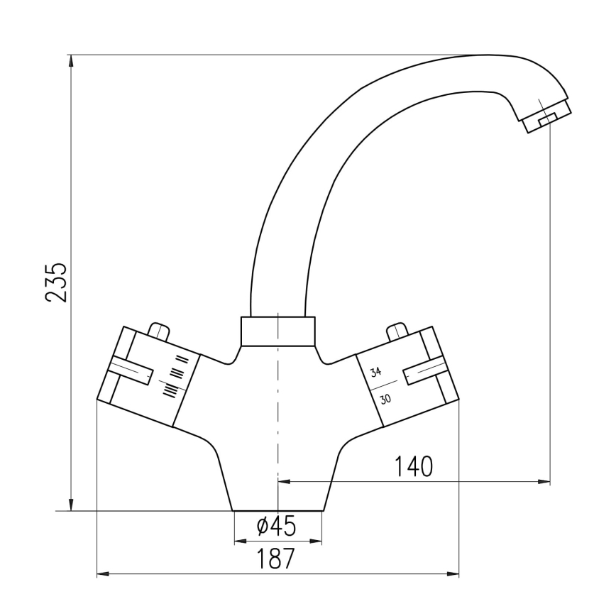 RAV Slezák TRM26.0 - Grifo termostático para lavabo TERMO 23,5 cm cromo brillante